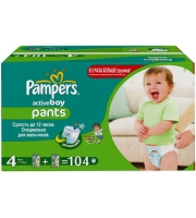 Pampers Active Boy 9-14 кг (104 шт.)