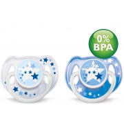 Пустышка силиконовая Avent ночная BPA-Free 2шт