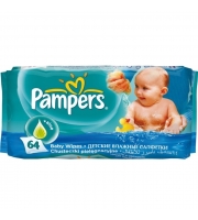 Салфетки  влажные Pampers Baby fresh  сменный блок 64 шт