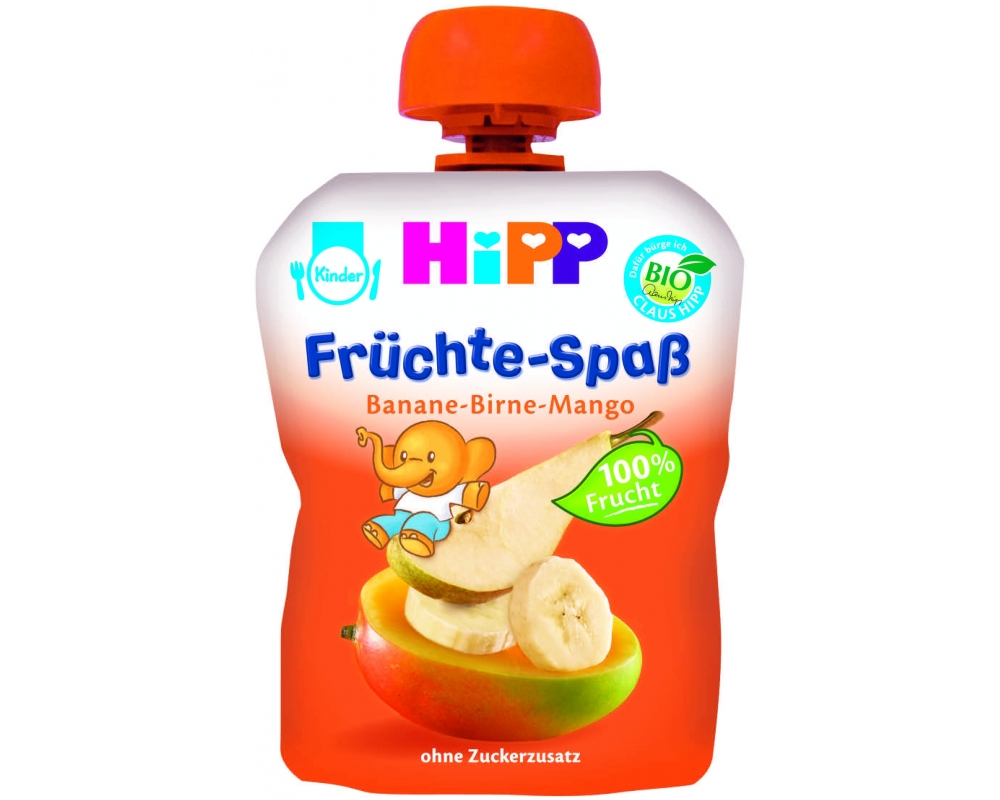 Пюре Hipp Банан, груша, манго с 6 мес 90 гр.