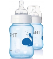 Бутылочка Avent для кормления с соской голубая 260 мл.