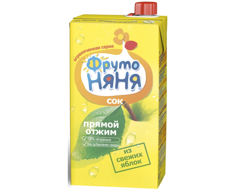 Сок ФрутоНяня Из свежих яблок прямого отжима с 3 лет 0,5 л б/сах.