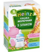 Каша готовая молочная Heinz 5 злаков с 6 мес. 200 мл
