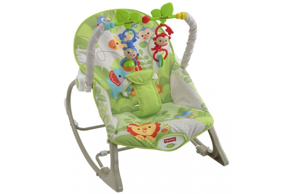 Портативное кресло-качалка "Веселые обезьянки из тропического леса" Baby Gear Fisher-Price