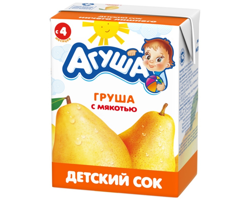 Сок Агуша Груша с мякотью с 4 мес. 200 мл.