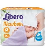 Подгузники Libero Newborn 0 (0-2,5 кг) 24 шт.