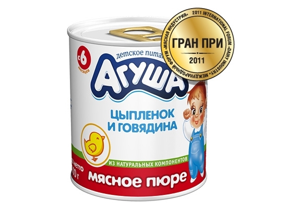 Пюре Агуша цыплен/говяд 100г